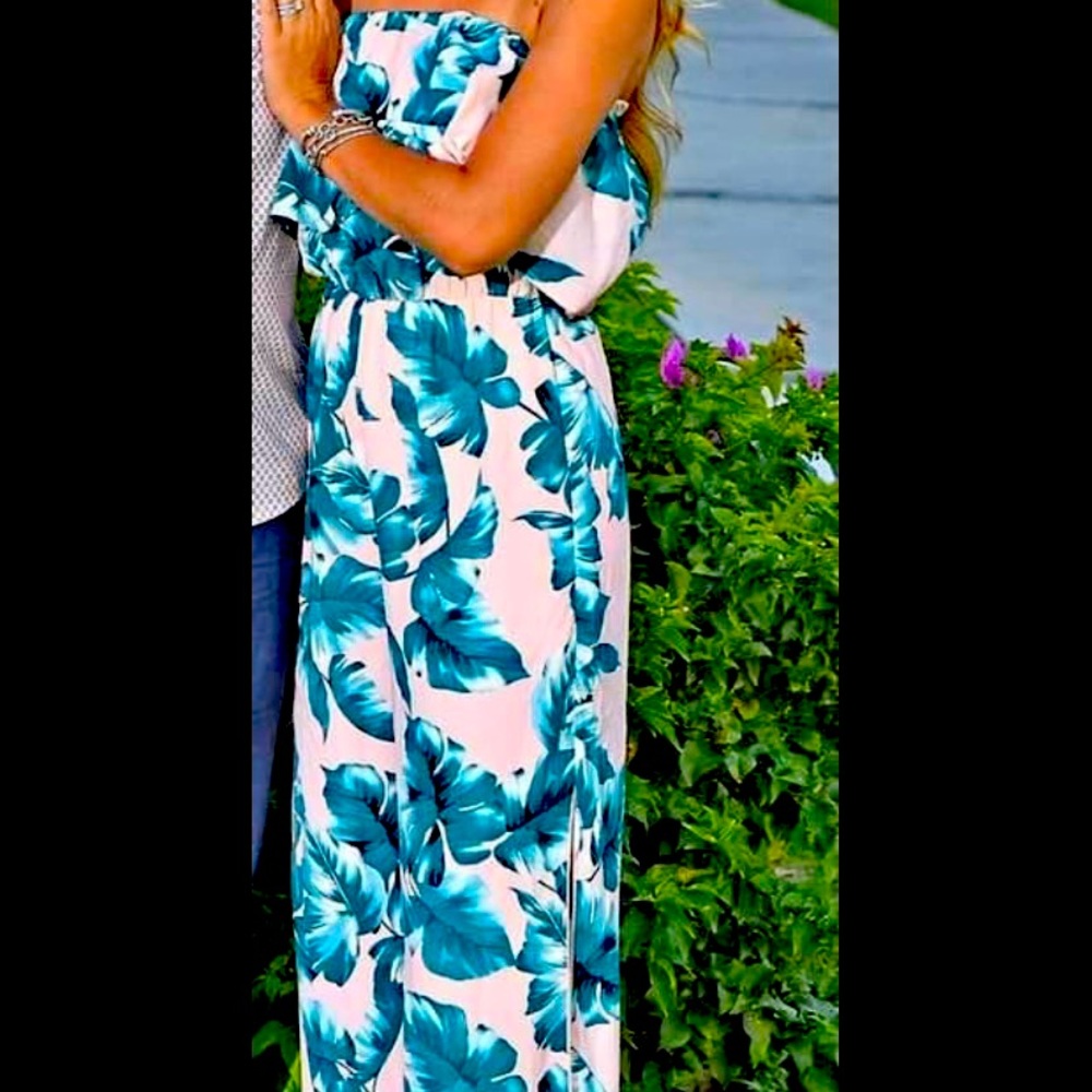 Palm leaf jumpsuit